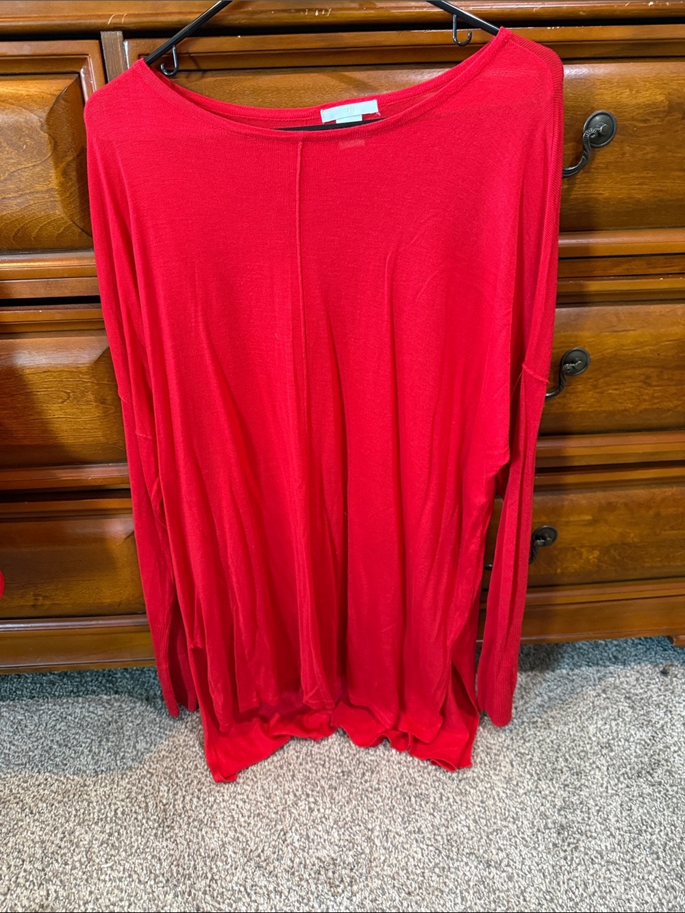 H&M Red Long Sleeve Women's Top